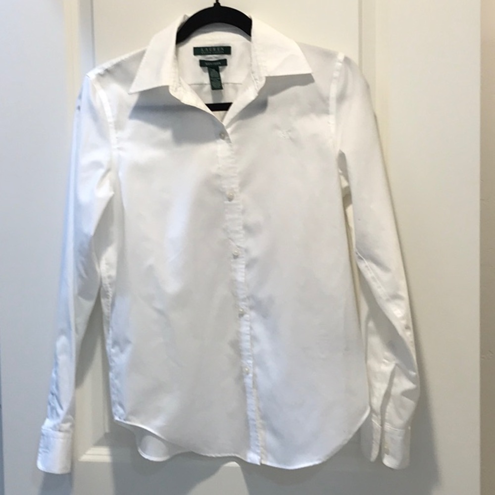 Lauren Ralph Lauren Ladies White Long Sleeve Shirt  Size XS